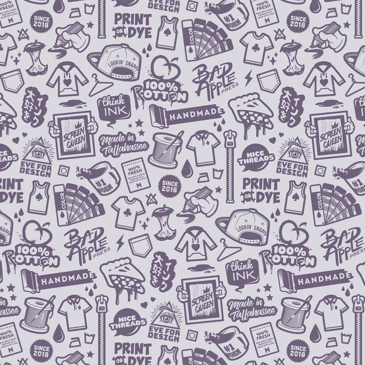 Bad Apple Press background pattern